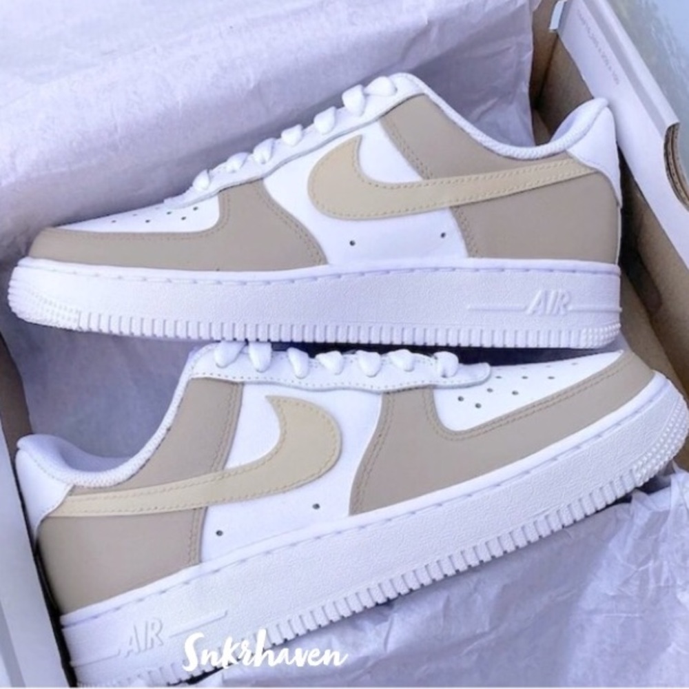 Nike Custom Tan Air Force 1s